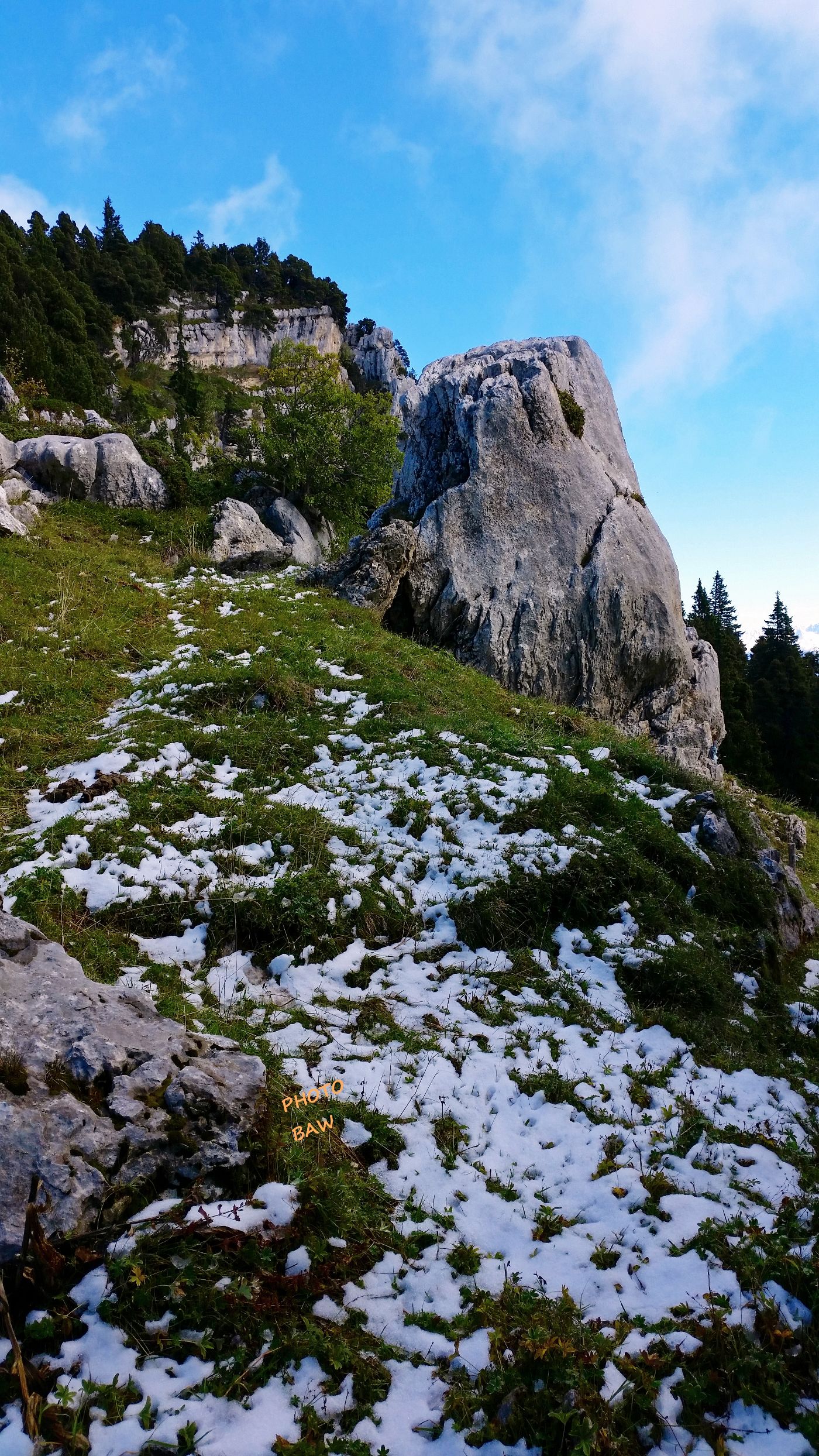 Col des belles ombres chartreuse et rochers de l'alpe